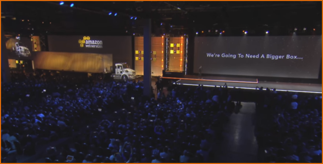 AWS Snowmobile Shown During AWS re:Invent Keynote with Andy Jassy